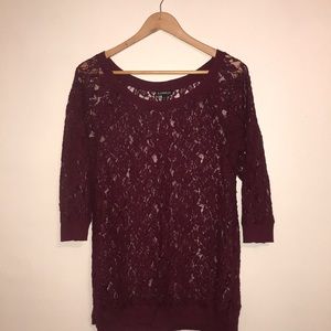 Express burgundy top medium